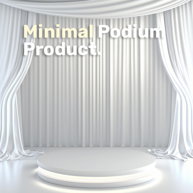 curtain podium stage display mockup for product presentation scene for product display 3d rendering