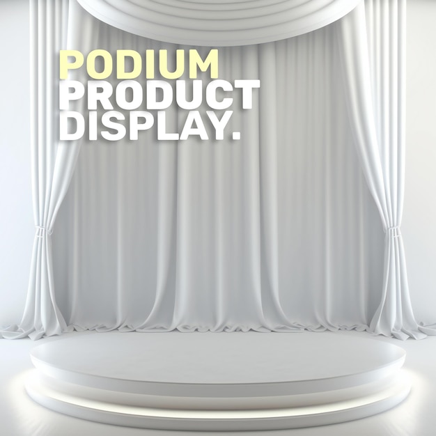 curtain podium stage display mockup for product presentation scene for product display 3d rendering