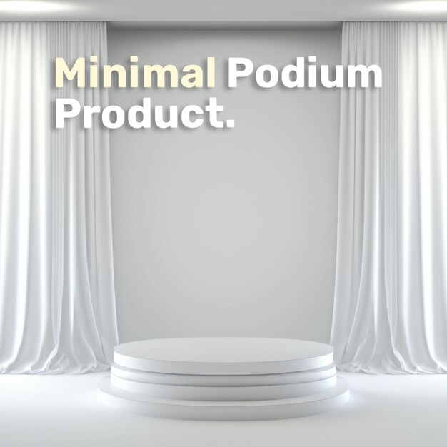 curtain podium stage display mockup for product presentation scene for product display 3d rendering