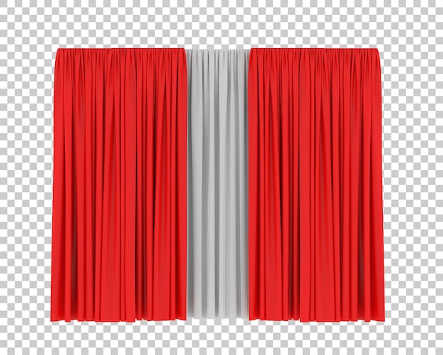 PSD curtains isolated on transparent background 3d rendering illustration