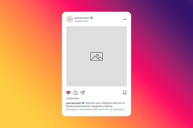 PSD curve instagram ui post mockup