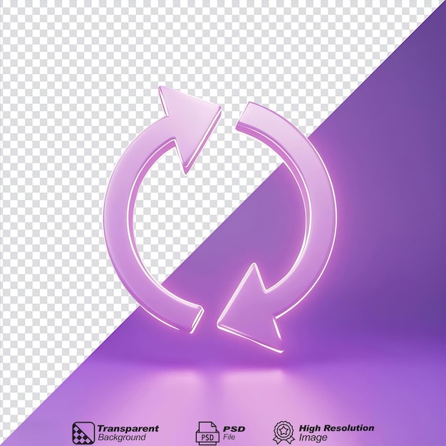 Curved Arrows Glowing Icon isolated on transparent background