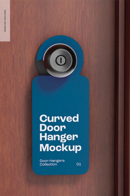 Curved Door Hanger Mockup, Front View