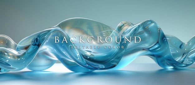 Curved glass ribbon wave for background display