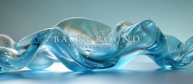 PSD curved glass ribbon wave for background display