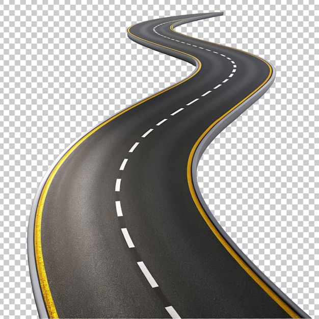 Curved road with white markings