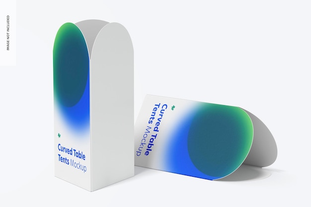 Curved Top Table Tents Mockup