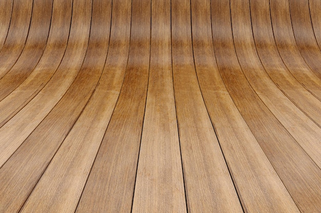 Curved Wood Parquet in 3D Rendering