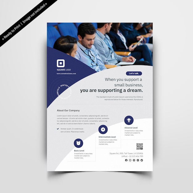 PSD curvy corporate flyer template