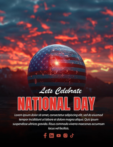 PSD custom editable usa memorial day veterans tribute and salute poster flyer template design