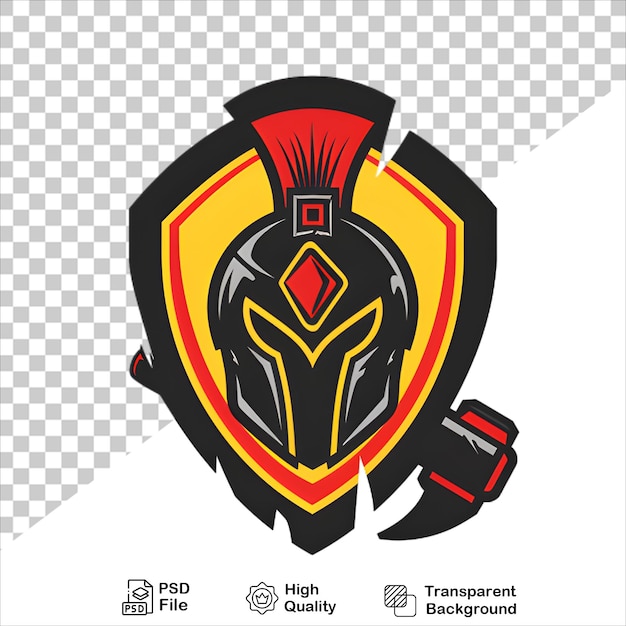 PSD custom knight logo with helmet on transparent background