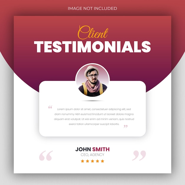 Customer feedback testimonial social media post web banner template