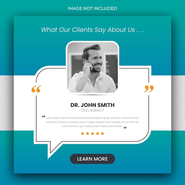 Customer feedback testimonial social media post web banner template