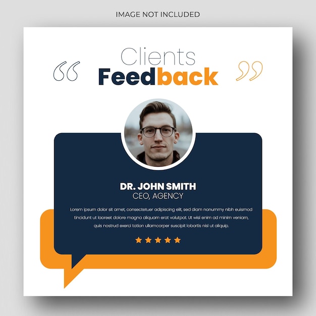 Customer feedback testimonial social media post web banner template