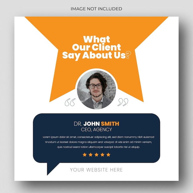 Customer feedback testimonial social media post web banner template