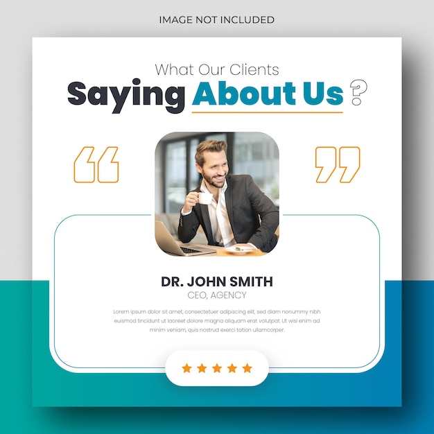 Customer feedback testimonial social media post web banner template