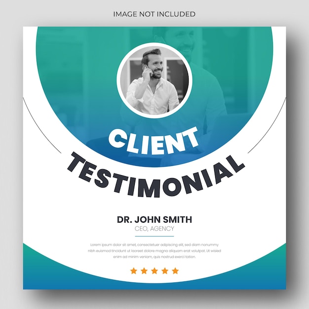 Customer feedback testimonial social media post web banner template