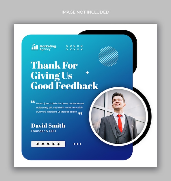 Customer feedback testimonial social media post web banner template