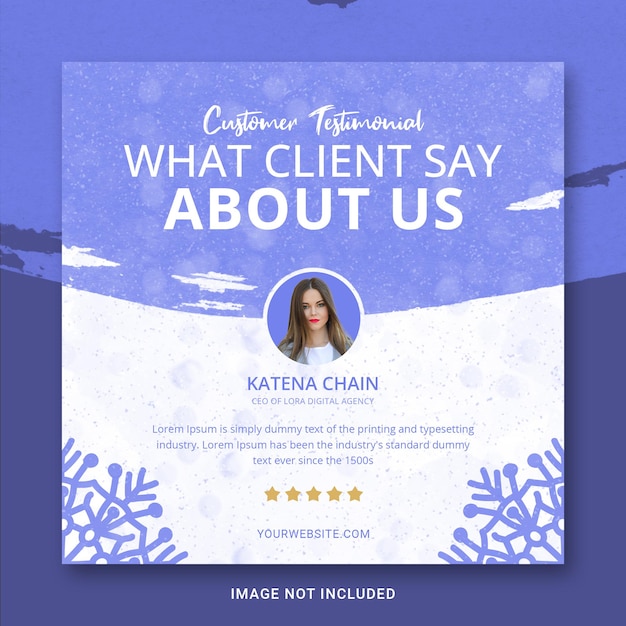 Customer review social media banner post template