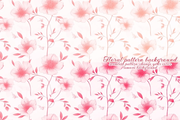 Customizable Floral Pattern on Transparent Background Red and Orange Tones