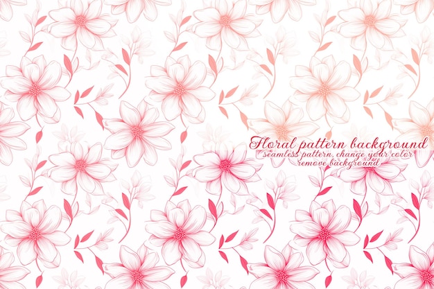 Customizable Floral Pattern on Transparent Background Red and Orange Tones