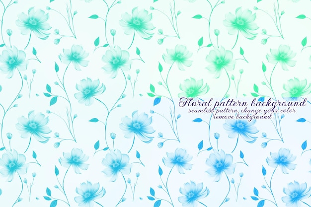 Customizable Floral Pattern with Blue and Lavender Tones