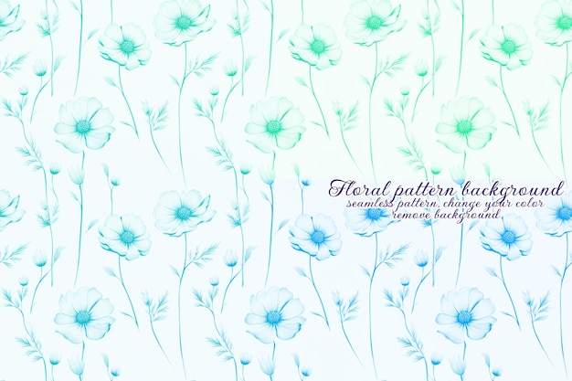 Customizable Floral Pattern with Blue and Lavender Tones