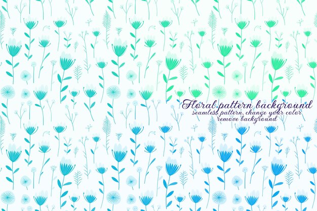 Customizable Floral Pattern with Blue and Lavender Tones