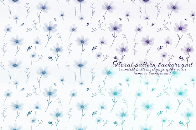 Customizable Floral Pattern with Blue and Lavender Tones