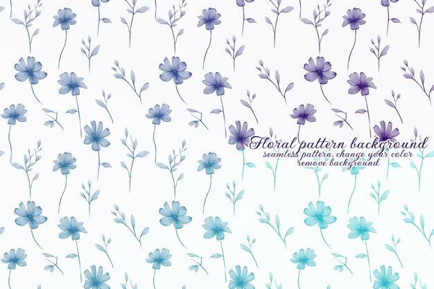 Customizable Floral Pattern with Blue and Lavender Tones