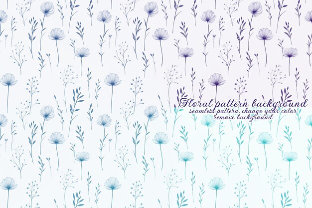 Customizable Floral Pattern with Blue and Lavender Tones