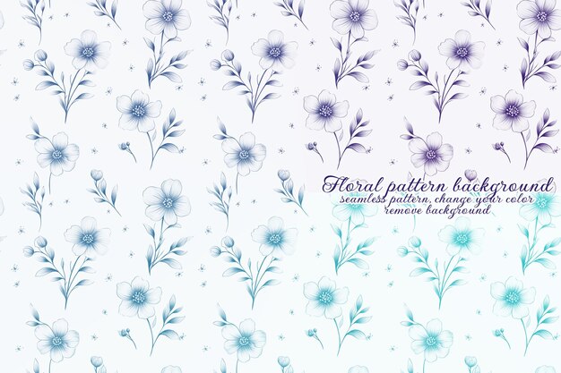 Customizable Floral Pattern with Blue and Lavender Tones