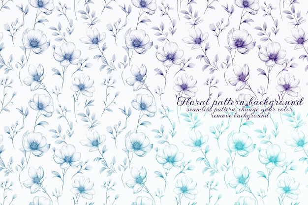 Customizable Floral Pattern with Blue and Lavender Tones