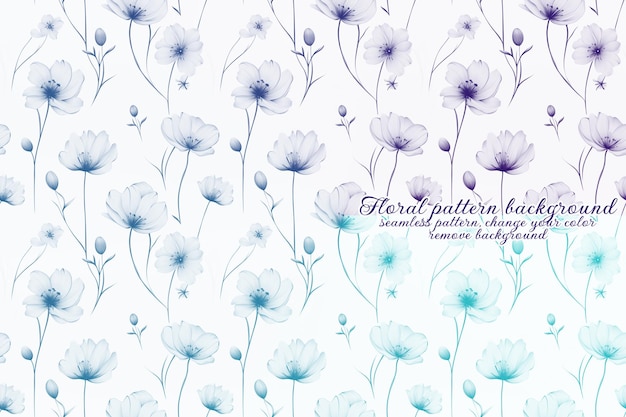 Customizable Floral Pattern with Blue and Lavender Tones