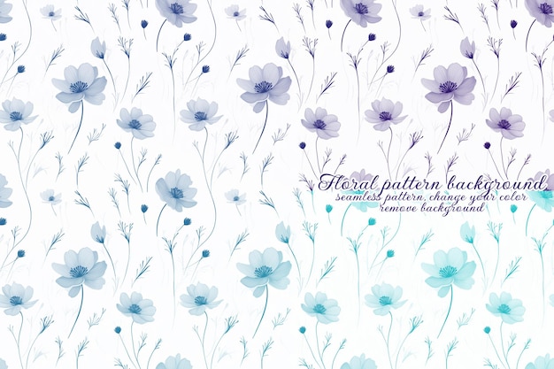 Customizable Floral Pattern with Blue and Lavender Tones