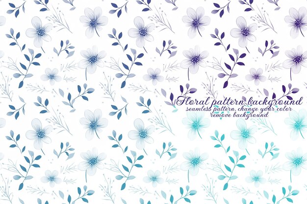 Customizable Floral Pattern with Blue and Lavender Tones