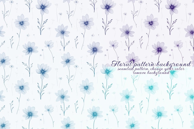 Customizable Floral Pattern with Blue and Lavender Tones