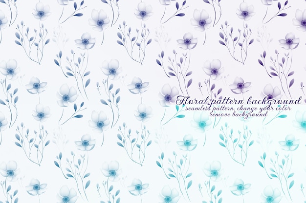 Customizable Floral Pattern with Blue and Lavender Tones