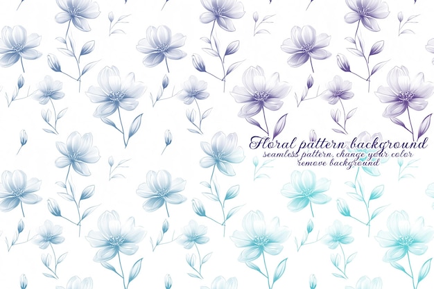 Customizable Floral Pattern with Blue and Lavender Tones