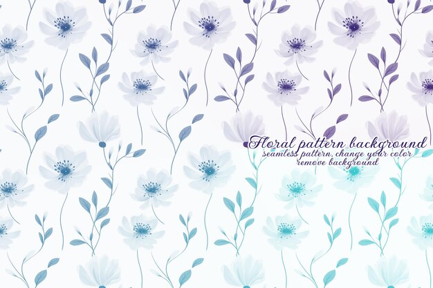 Customizable Floral Pattern with Blue and Lavender Tones