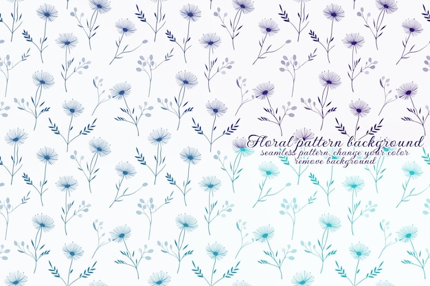 Customizable Floral Pattern with Blue and Lavender Tones