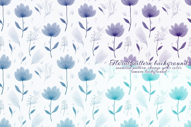 Customizable Floral Pattern with Blue and Lavender Tones