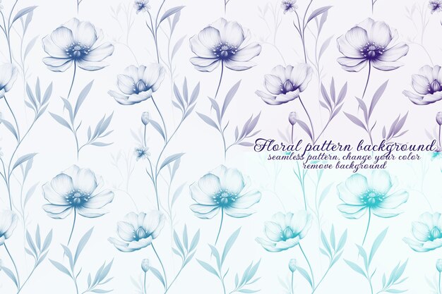 Customizable Floral Pattern with Blue and Lavender Tones