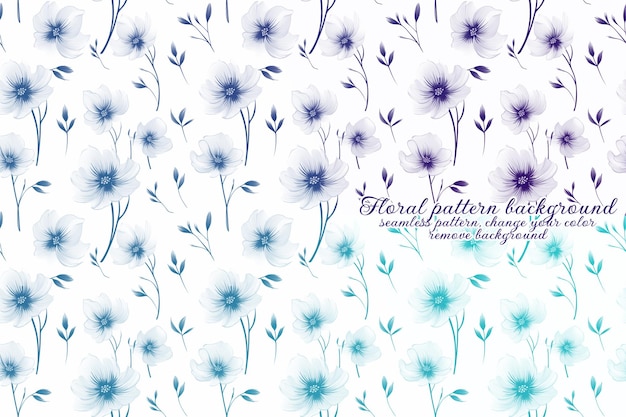 Customizable Floral Pattern with Blue and Lavender Tones