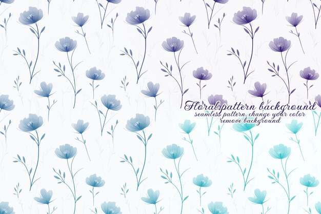 Customizable Floral Pattern with Blue and Lavender Tones