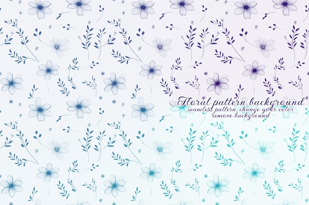 Customizable Floral Pattern with Blue and Lavender Tones