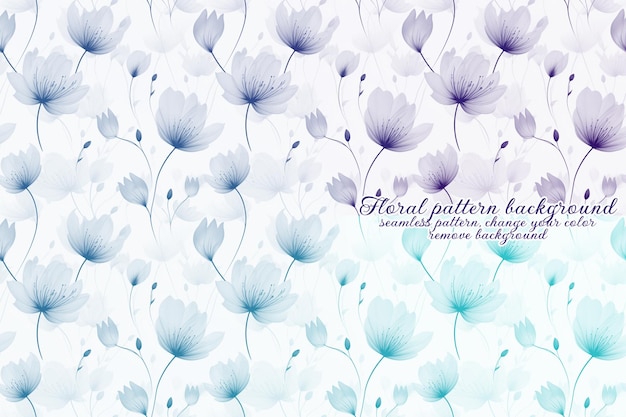 Customizable Floral Pattern with Blue and Lavender Tones