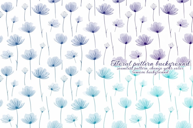 Customizable Floral Pattern with Blue and Lavender Tones