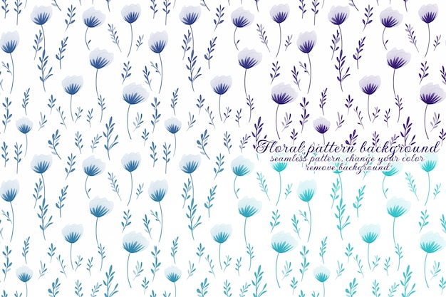 PSD customizable floral pattern with blue and lavender tones