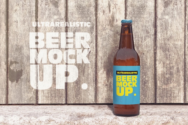 Customizable Wooden 50cl Beer Mockup